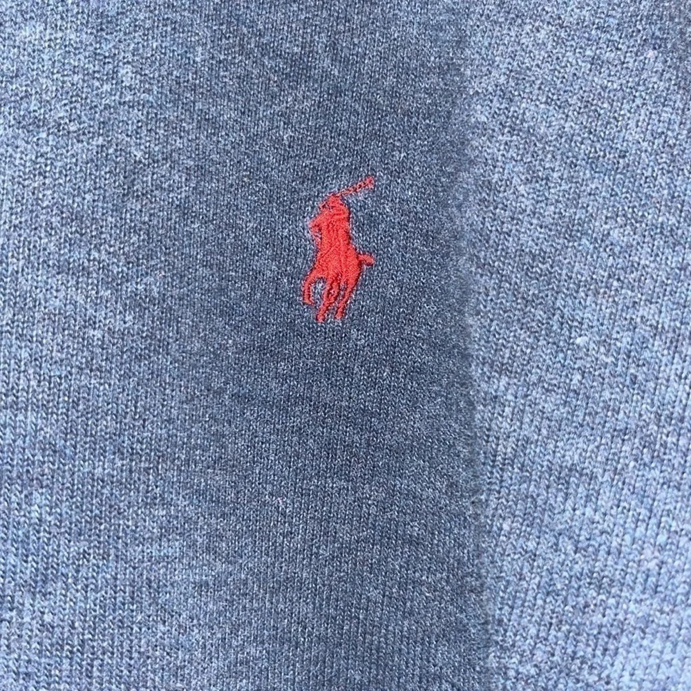 Polo Ralph Lauren navy 1/4 zip cotton sweater XL preppy red horse quarter zip